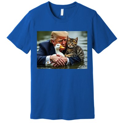 Trump Cat And Duck Memes Christmas Halloween Vote Sign Premium T-Shirt