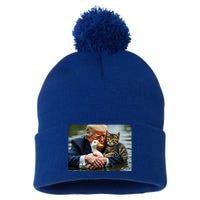 Trump Cat And Duck Memes Christmas Halloween Vote Sign Pom Pom 12in Knit Beanie