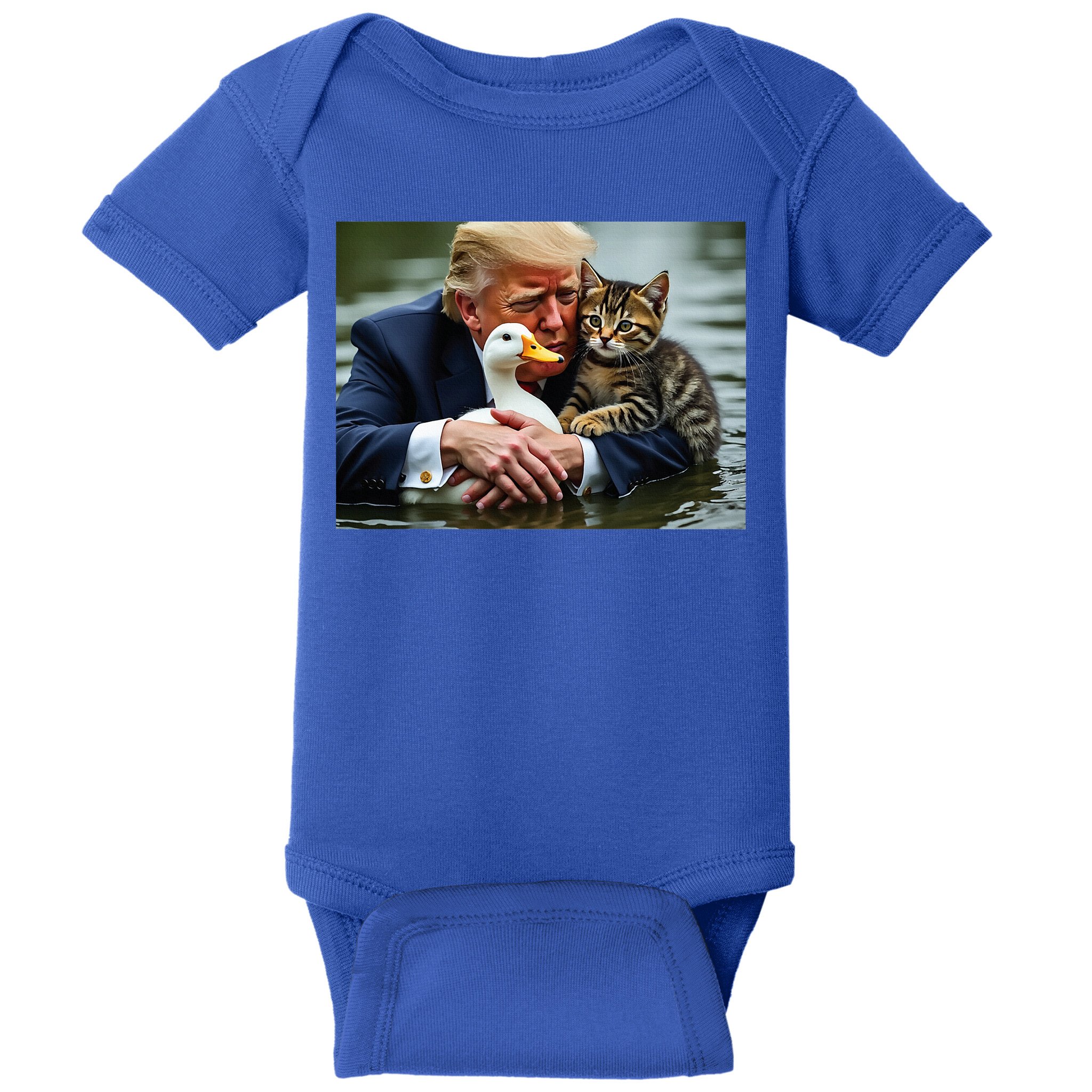 Trump Cat And Duck Memes Christmas Halloween Vote Sign Baby Bodysuit