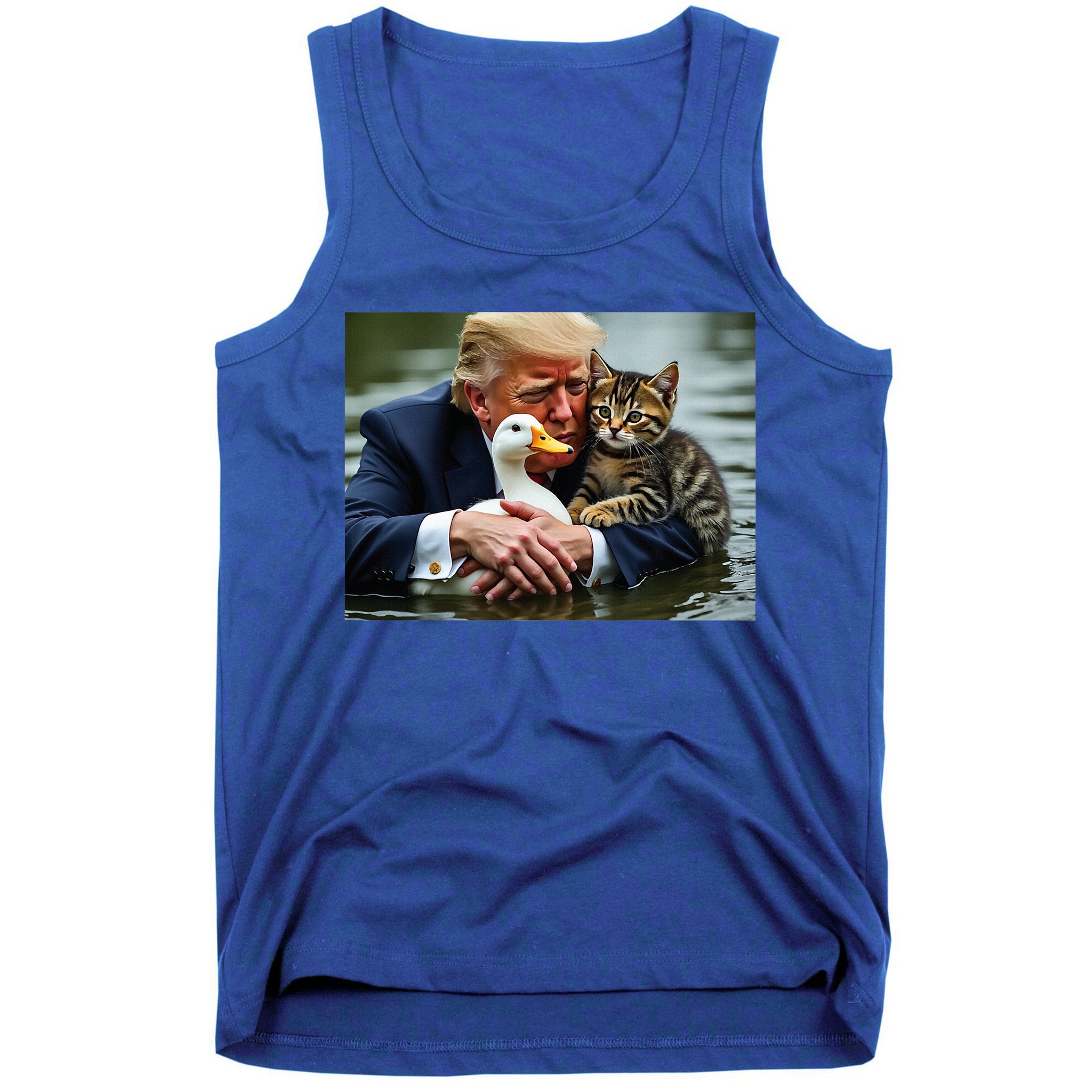 Trump Cat And Duck Memes Christmas Halloween Vote Sign Tank Top