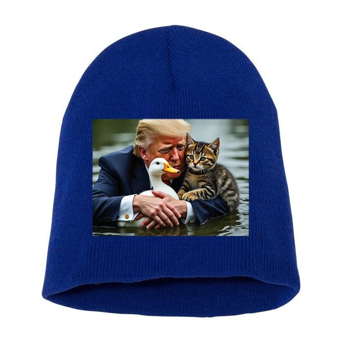 Trump Cat And Duck Memes Christmas Halloween Vote Sign Short Acrylic Beanie