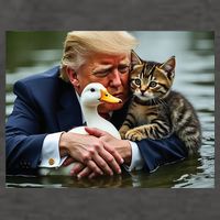 Trump Cat And Duck Memes Christmas Halloween Vote Sign Vector Backpack