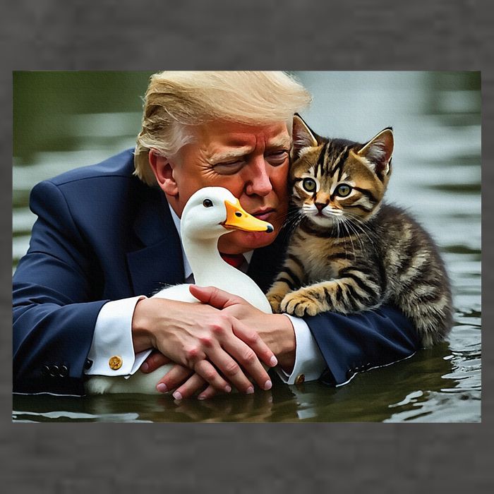 Trump Cat And Duck Memes Christmas Halloween Vote Sign Vector Backpack