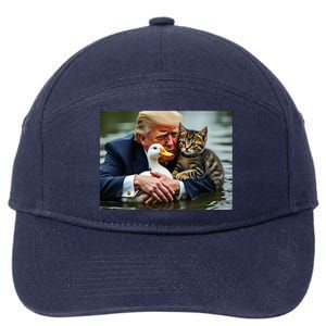 Trump Cat And Duck Memes Christmas Halloween Vote Sign 7-Panel Snapback Hat