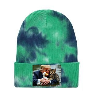 Trump Cat And Duck Memes Christmas Halloween Vote Sign Tie Dye 12in Knit Beanie