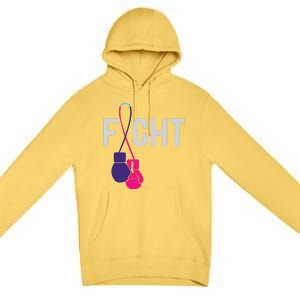 Thyroid Cancer Awareness Day Ribbon Month Survivor Fighter Gift Premium Pullover Hoodie