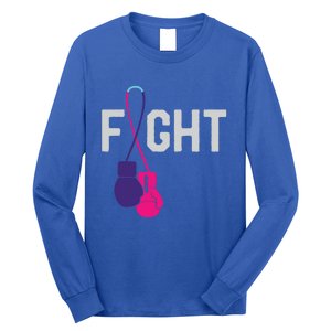 Thyroid Cancer Awareness Day Ribbon Month Survivor Fighter Gift Long Sleeve Shirt