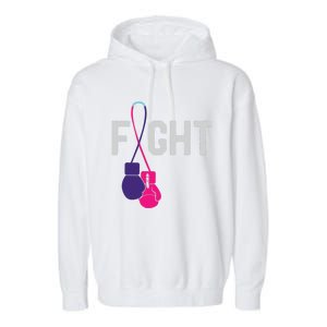 Thyroid Cancer Awareness Day Ribbon Month Survivor Fighter Gift Garment-Dyed Fleece Hoodie