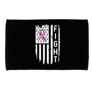 Thyroid Cancer American Flag Awareness Gift Microfiber Hand Towel