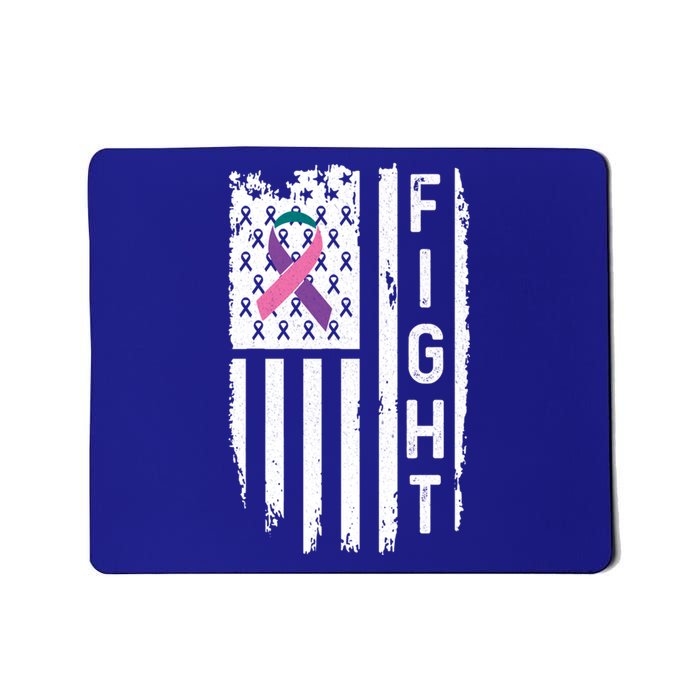 Thyroid Cancer American Flag Awareness Gift Mousepad