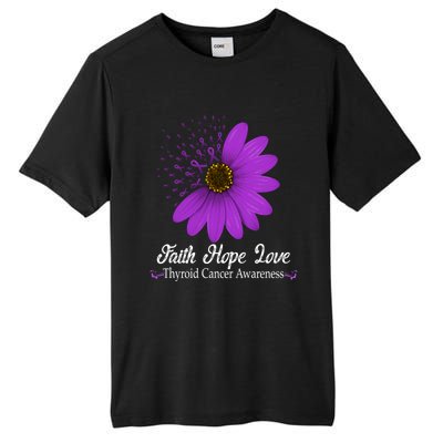 Thyroid Cancer Awareness Faith Hope Love Purple Ribbon Gift Tall Fusion ChromaSoft Performance T-Shirt