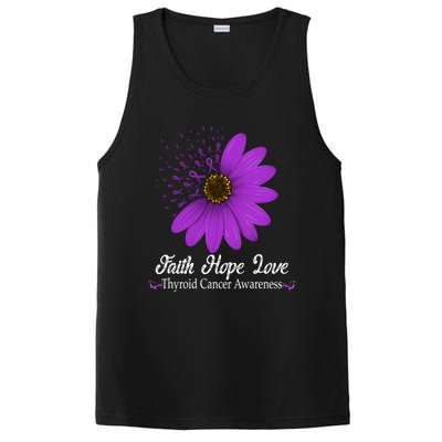 Thyroid Cancer Awareness Faith Hope Love Purple Ribbon Gift PosiCharge Competitor Tank