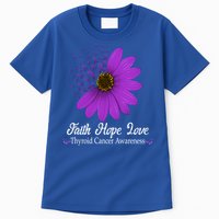 Thyroid Cancer Awareness Faith Hope Love Purple Ribbon Gift Tall T-Shirt