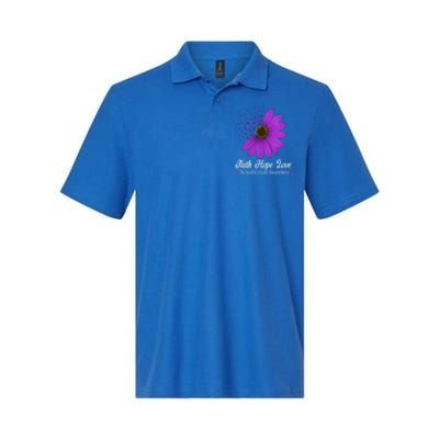 Thyroid Cancer Awareness Faith Hope Love Purple Ribbon Gift Softstyle Adult Sport Polo