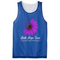 Thyroid Cancer Awareness Faith Hope Love Purple Ribbon Gift Mesh Reversible Basketball Jersey Tank