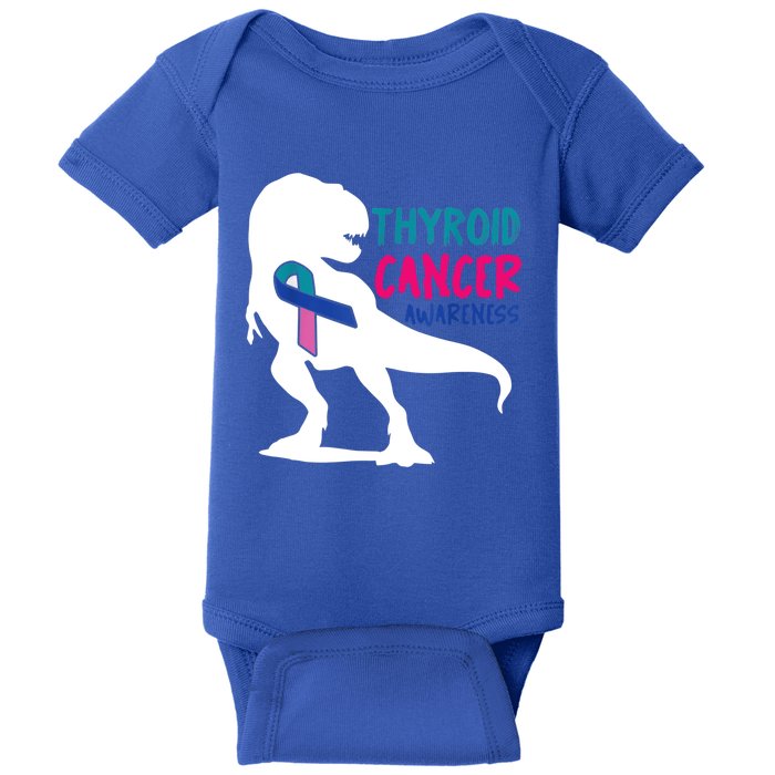 Thyroid Cancer Awareness Cool Tgiftrex Warrior Survivor Fighter Cool Gift Baby Bodysuit