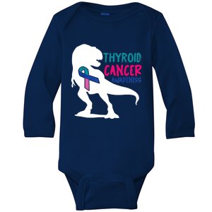 Thyroid Cancer Awareness Cool Tgiftrex Warrior Survivor Fighter Cool Gift Baby Long Sleeve Bodysuit