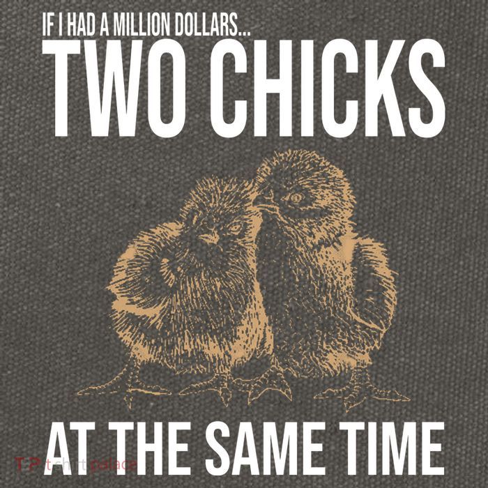 Two Chicks At The Same Time Funny Cotton Canvas Backpack