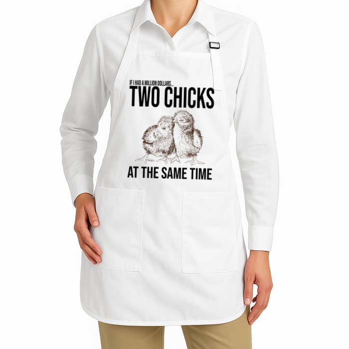 Two Chicks At The Same Time Funny Apron