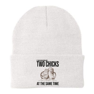 Two Chicks At The Same Time Funny Beanie