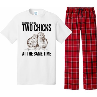 Two Chicks At The Same Time Funny Pajama Set