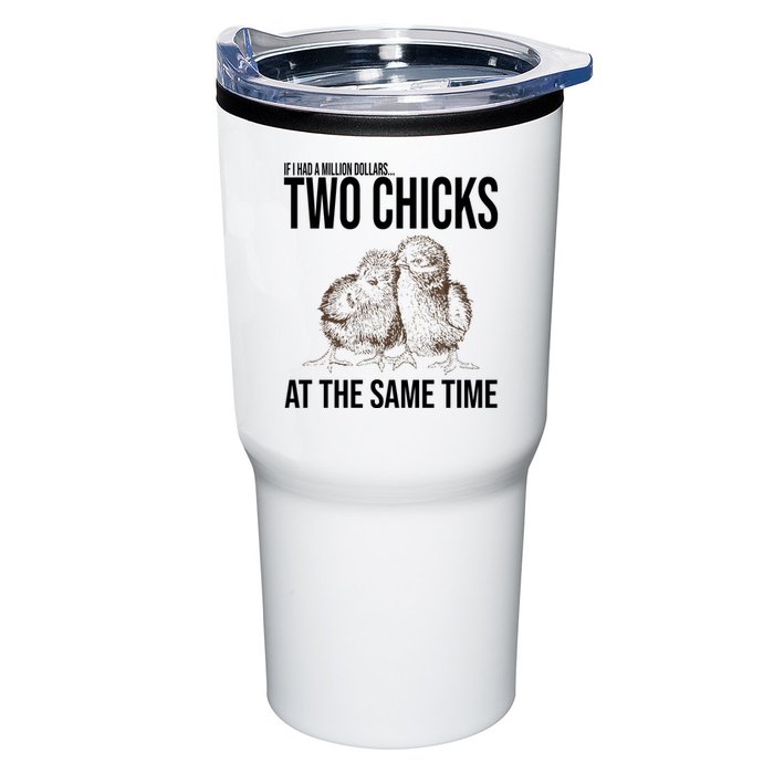 Two Chicks At The Same Time Funny Tumbler
