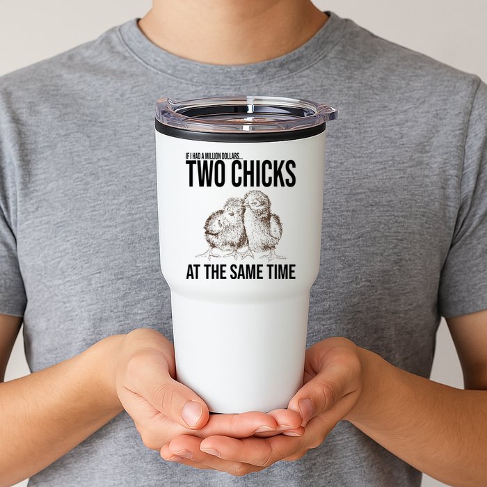 Two Chicks At The Same Time Funny Tumbler