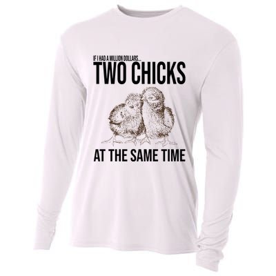 Two Chicks At The Same Time Funny Cooling Performance Long Sleeve Crew