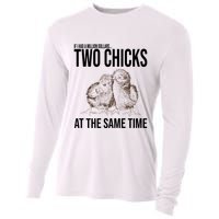 Two Chicks At The Same Time Funny Cooling Performance Long Sleeve Crew