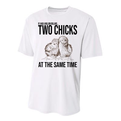 Two Chicks At The Same Time Funny Performance Sprint T-Shirt