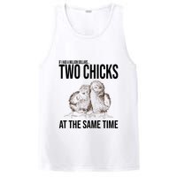 Two Chicks At The Same Time Funny PosiCharge Competitor Tank