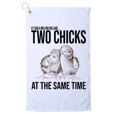 Two Chicks At The Same Time Funny Golf Towel