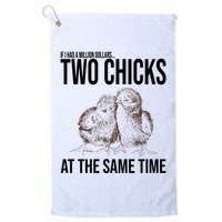 Two Chicks At The Same Time Funny Golf Towel