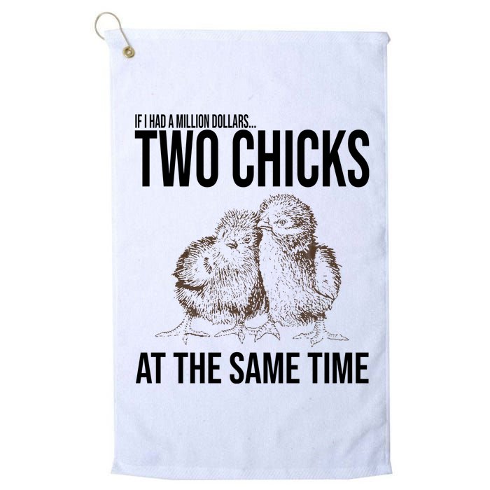 Two Chicks At The Same Time Funny Golf Towel