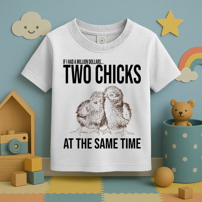 Two Chicks At The Same Time Funny Toddler T-Shirt