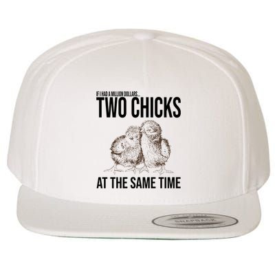 Two Chicks At The Same Time Funny Wool Snapback Cap