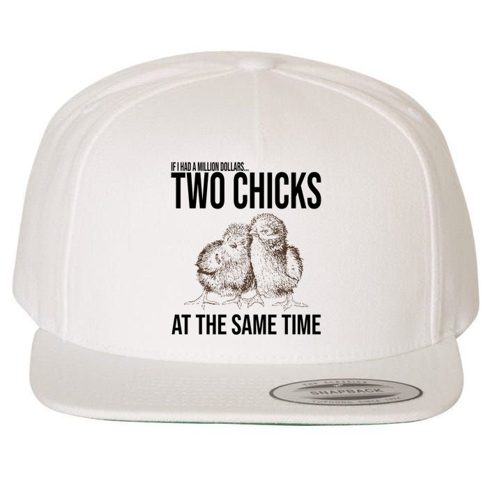 Two Chicks At The Same Time Funny Wool Snapback Cap