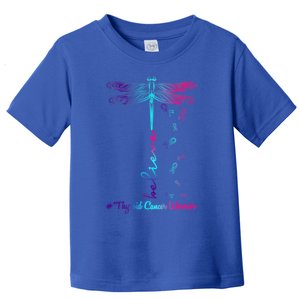 Thyroid Cancer Awareness Warrior Dragonfly Believe Hope Gift Toddler T-Shirt