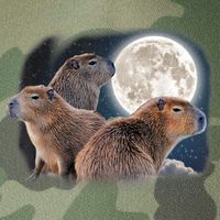 Three Capybaras And Moon Funny Capybara Humor Parody Legacy Tie Dye Trucker Hat