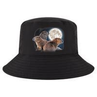 Three Capybaras And Moon Funny Capybara Humor Parody Cool Comfort Performance Bucket Hat