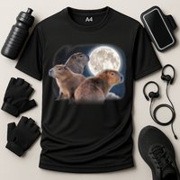 Three Capybaras And Moon Funny Capybara Humor Parody Performance Shirt