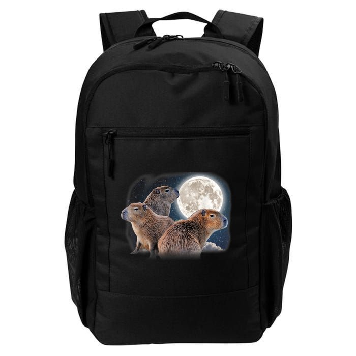 Three Capybaras And Moon Funny Capybara Humor Parody Backpack