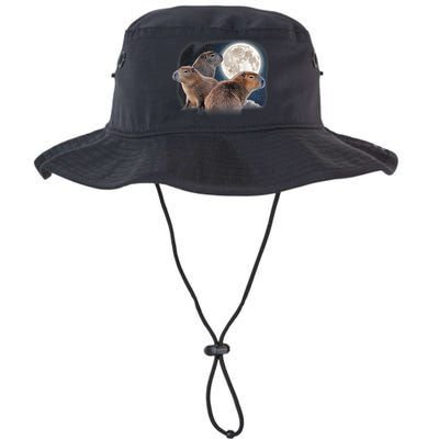 Three Capybaras And Moon Funny Capybara Humor Parody Bucket Hat