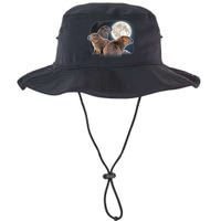 Three Capybaras And Moon Funny Capybara Humor Parody Bucket Hat