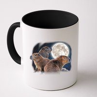 Three Capybaras And Moon Funny Capybara Humor Parody Mug