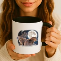 Three Capybaras And Moon Funny Capybara Humor Parody Mug