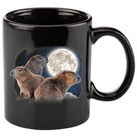 Three Capybaras And Moon Funny Capybara Humor Parody 11oz C Handle Ceramic Mug