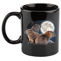 Three Capybaras And Moon Funny Capybara Humor Parody 11oz C Handle Ceramic Mug