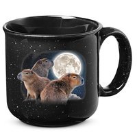 Three Capybaras And Moon Funny Capybara Humor Parody 15oz Campfire Ceramic Mug