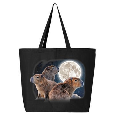Three Capybaras And Moon Funny Capybara Humor Parody 25L Jumbo Tote